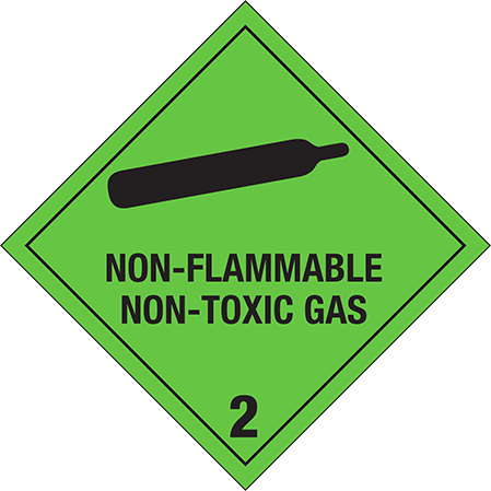 BOXLAB Services Gefahrgutetikett - Placard Klasse 2, 250x250mm, Non-Flammable Gas