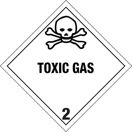 BOXLAB Services Gefahrgutetikett - Placard Klasse 2, 250x250mm, Toxic gas