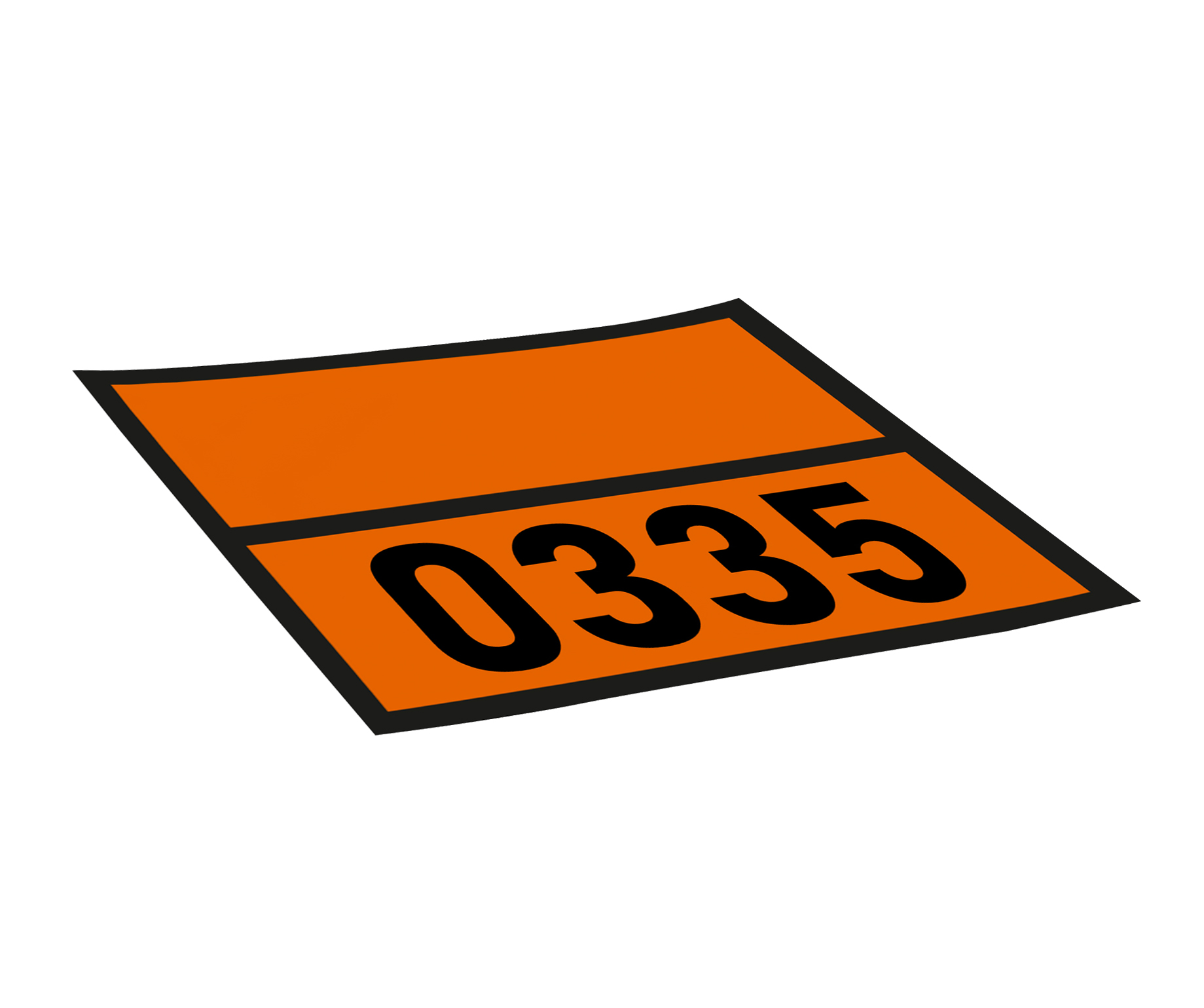 Gefahrgutetikett - Orange Warntafel UN Nummer 0335