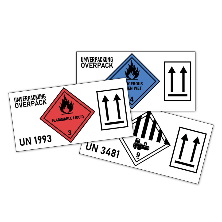 4in1 MultiMark Gefahrzettel, individualisiert, 297x148mm, 2 Stk je Blatt