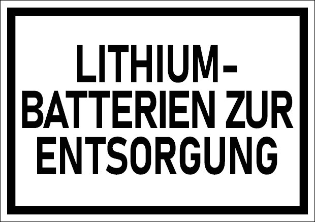 ADR-konformes Etikett für Lithium-Ionen-Batterien zur Entsorgung gemäß SV377