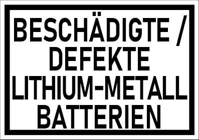 ADR-Kennzeichnung für beschädigte Lithium-Metall-Batterien gemäß SV376