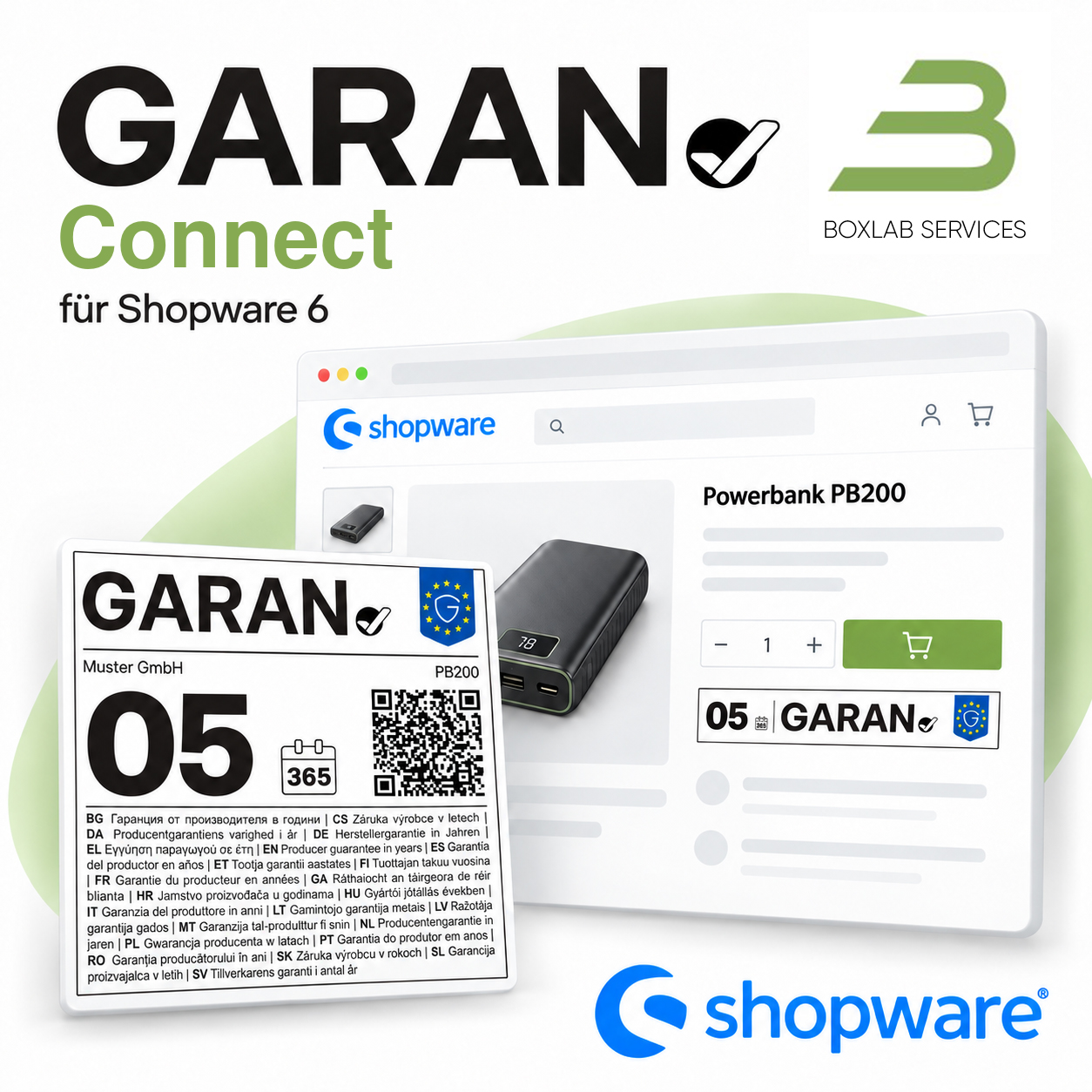 GARAN Connect display on a Shopware product page