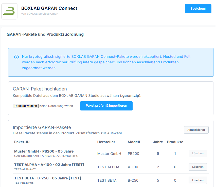 BOXLAB GARAN – garan connect shopware backend paketimport