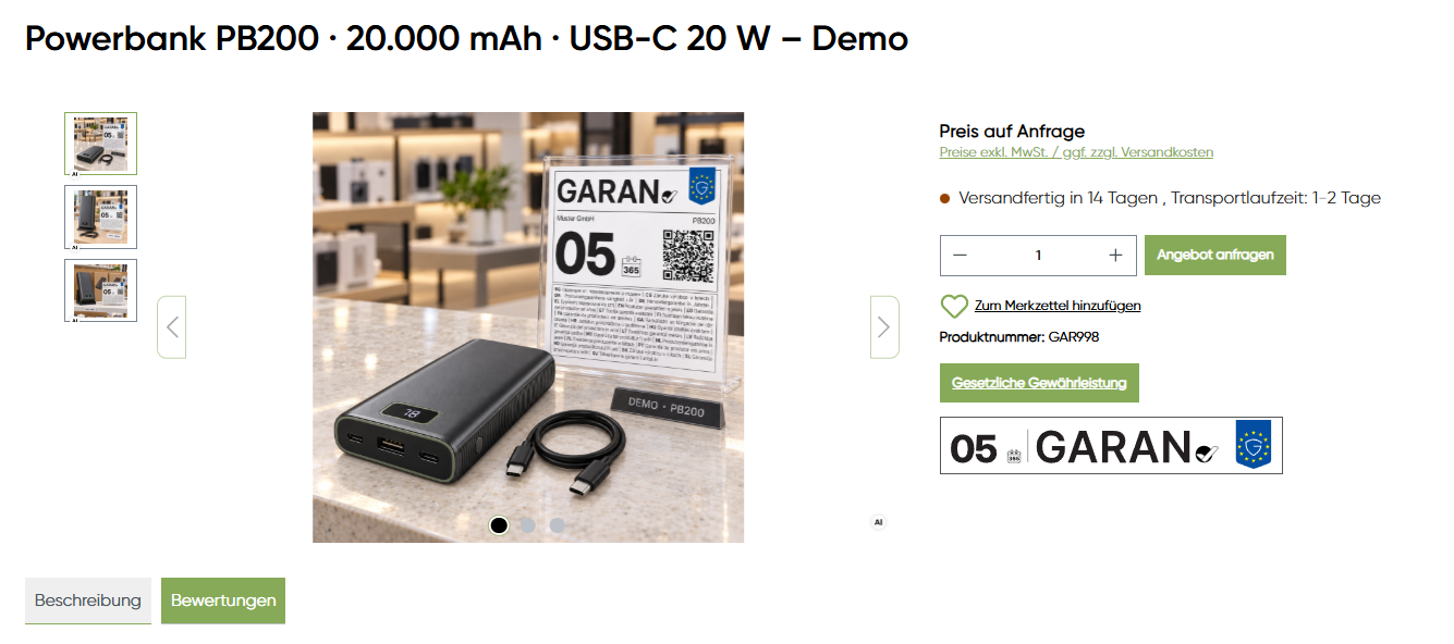 BOXLAB GARAN – garan connect shopware produktdetail nested