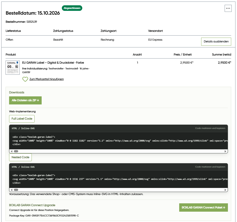 BOXLAB GARAN – garan studio bestellung digitale dateien