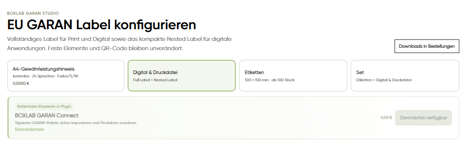 BOXLAB GARAN – garan studio produktvarianten shopware
